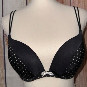 Victoria's Secret 36B Black White Polka Dot Bra